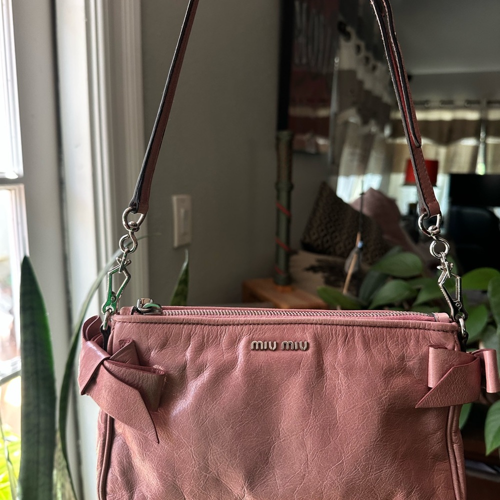 Miu Miu Pink Shoulder Bag with Silver Hardware